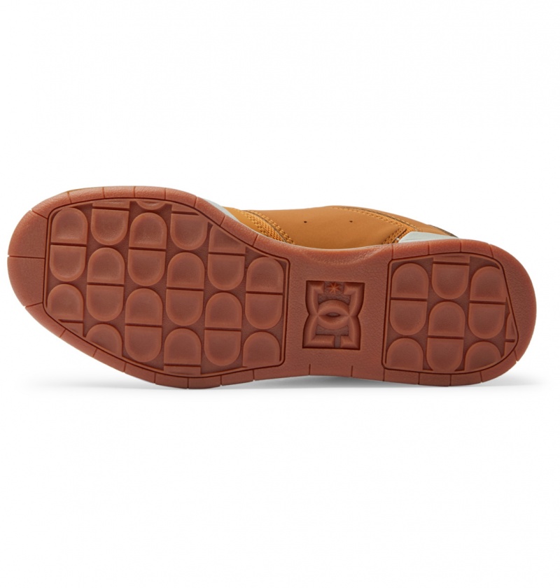 Wheat / Dk Chocolate DC Shoes Central - Leather Shoes | FGMYAO-291