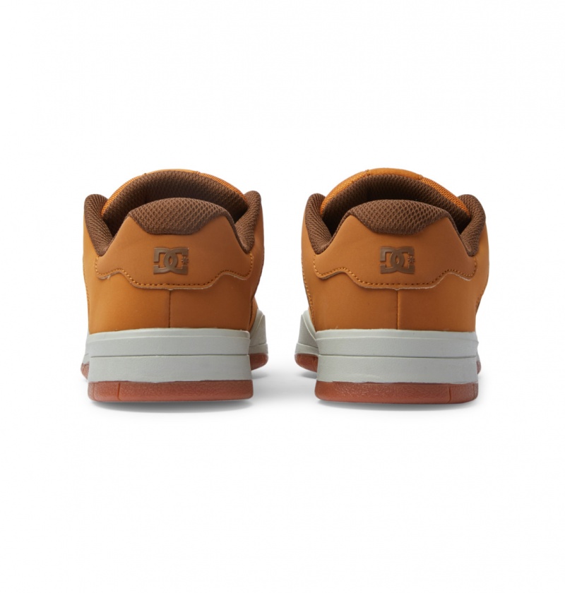 Wheat / Dk Chocolate DC Shoes Central - Leather Shoes | FGMYAO-291