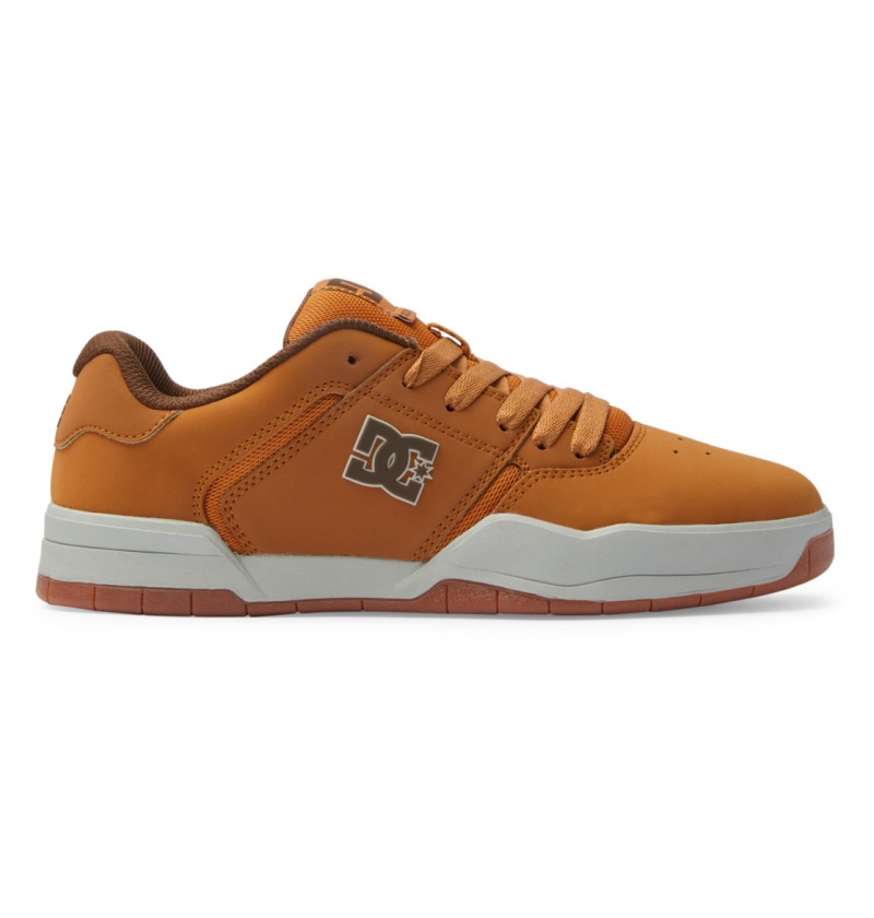 Wheat / Dk Chocolate DC Shoes Central - Leather Shoes | FGMYAO-291