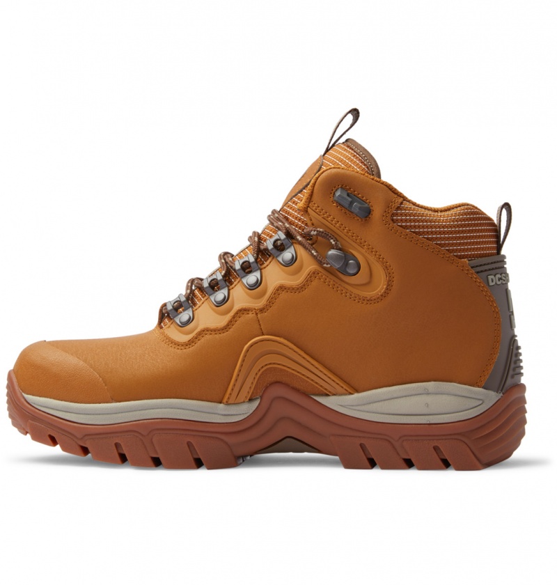 Wheat / Dk Chocolate DC Shoes Navigator - Leather High Top Boots | RNPALV-427