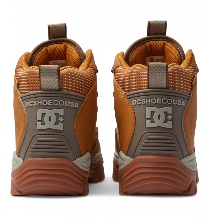 Wheat / Dk Chocolate DC Shoes Navigator - Leather High Top Boots | RNPALV-427