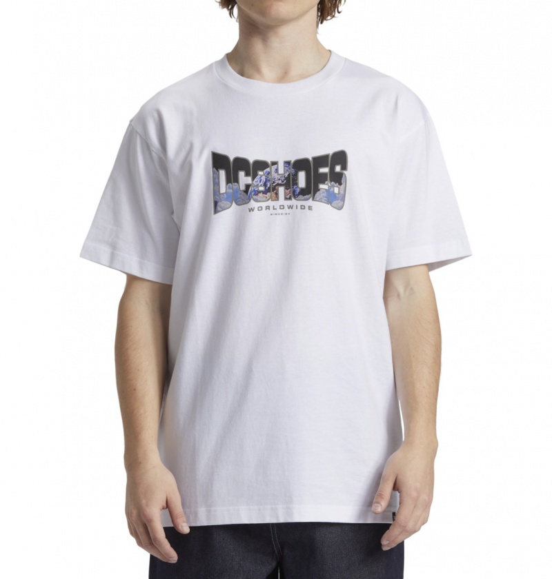 White DC Shoes Astro - T-Shirt | AHNSVW-094