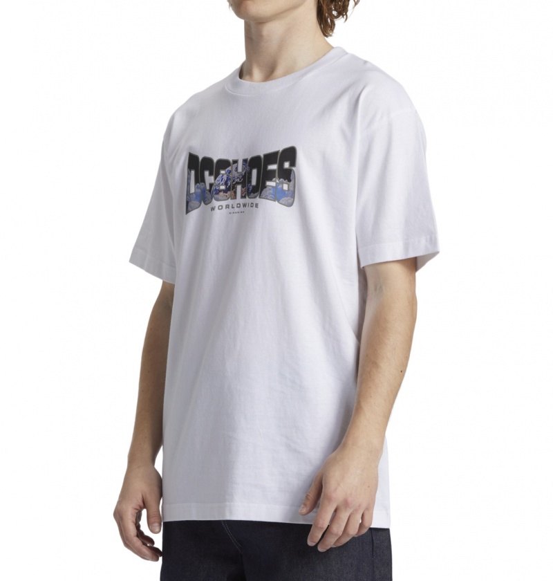 White DC Shoes Astro - T-Shirt | AHNSVW-094