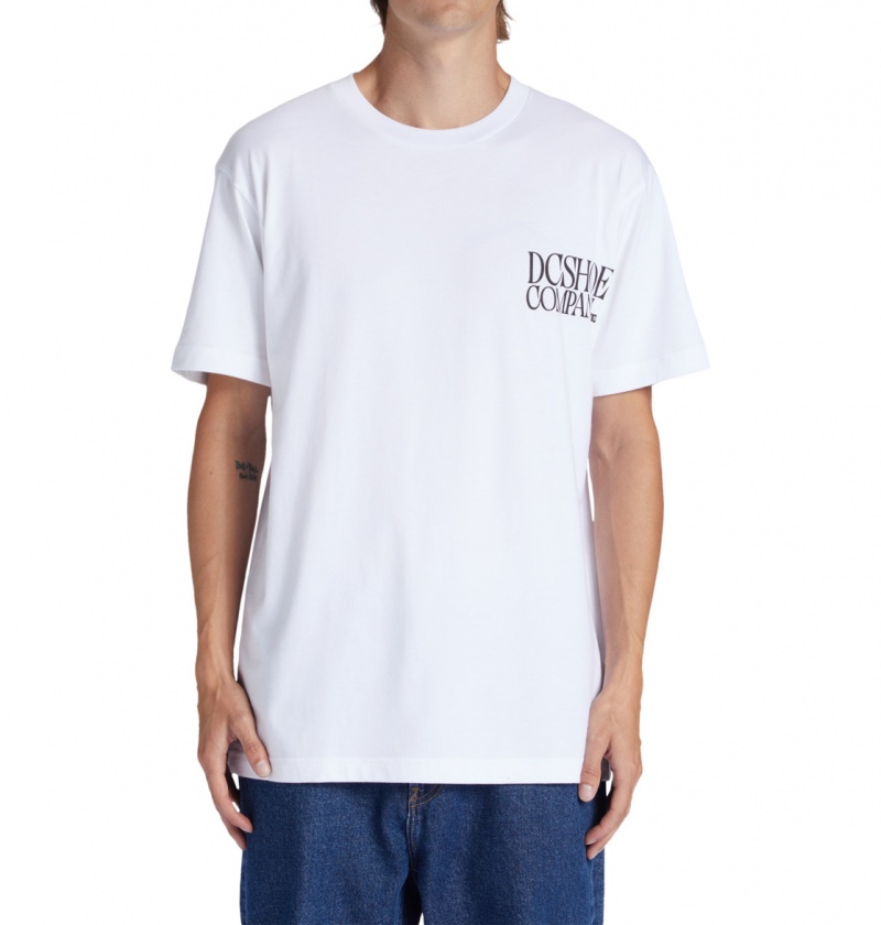 White DC Shoes Decline - T-Shirt | IFDWGV-082