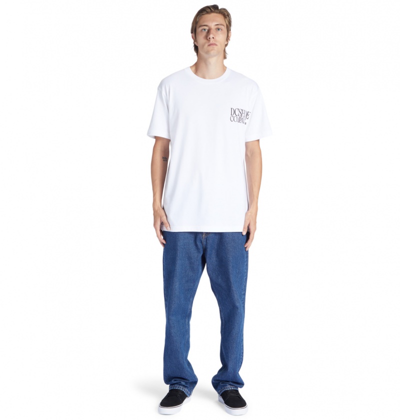 White DC Shoes Decline - T-Shirt | IFDWGV-082