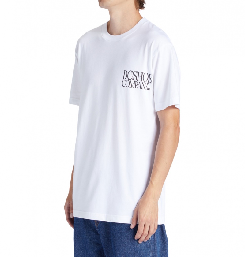 White DC Shoes Decline - T-Shirt | IFDWGV-082