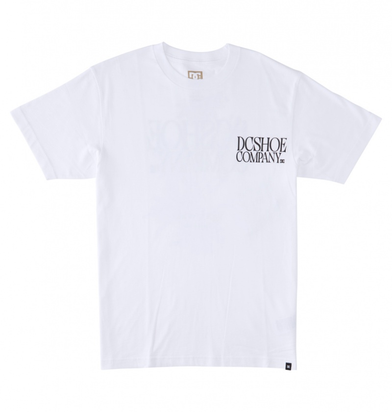 White DC Shoes Decline - T-Shirt | IFDWGV-082