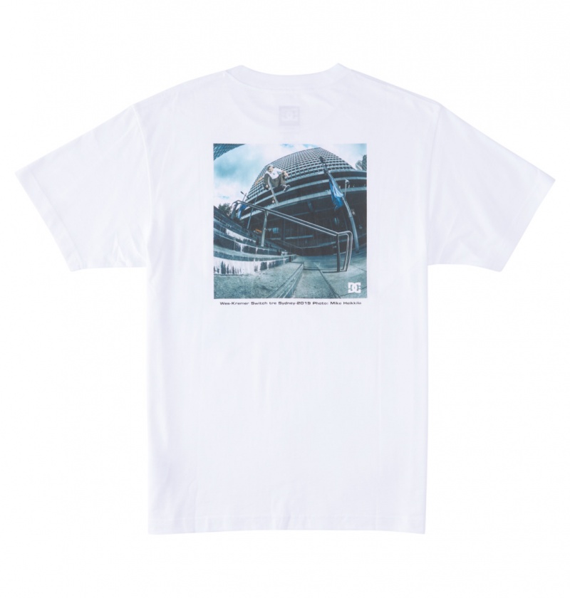 White DC Shoes Heikkila Sw 360 Flip - T-Shirt | KWTJGZ-096