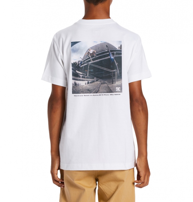 White DC Shoes Heikkila Sw 360 Flip - T-Shirt 10-16 | PMYUAJ-492