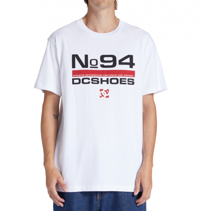 White DC Shoes Nine Four - T-Shirt | MRBPGO-785