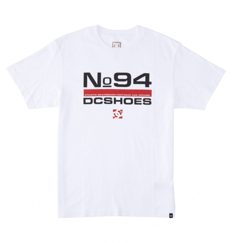 White DC Shoes Nine Four - T-Shirt | MRBPGO-785