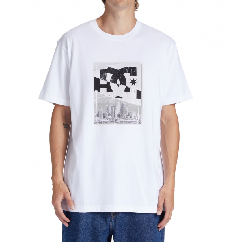 White DC Shoes Notice - T-Shirt | QSOIUE-761