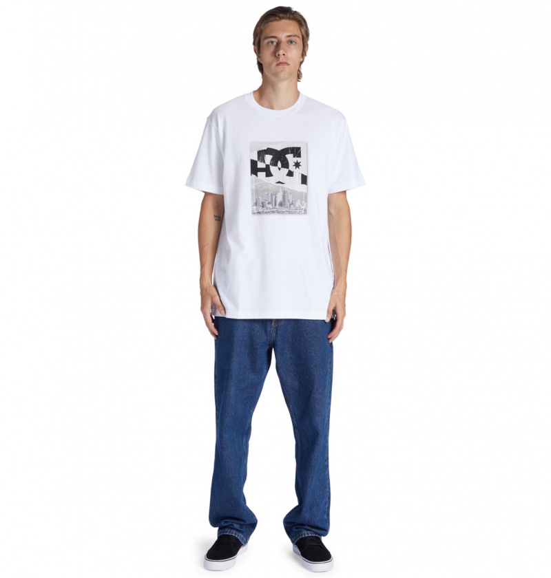 White DC Shoes Notice - T-Shirt | QSOIUE-761