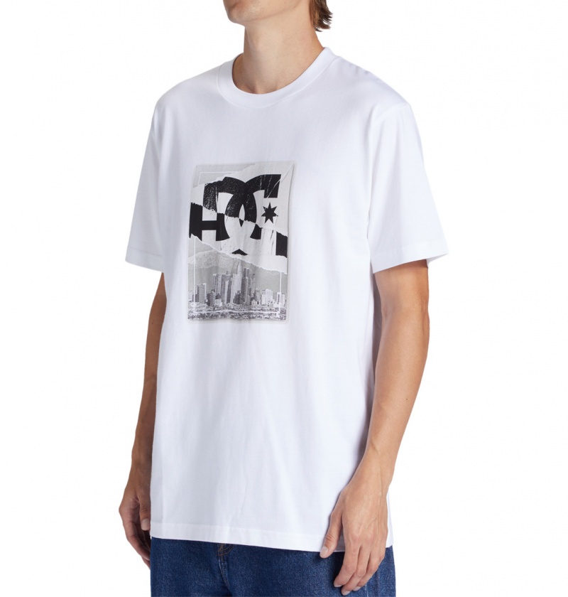 White DC Shoes Notice - T-Shirt | QSOIUE-761