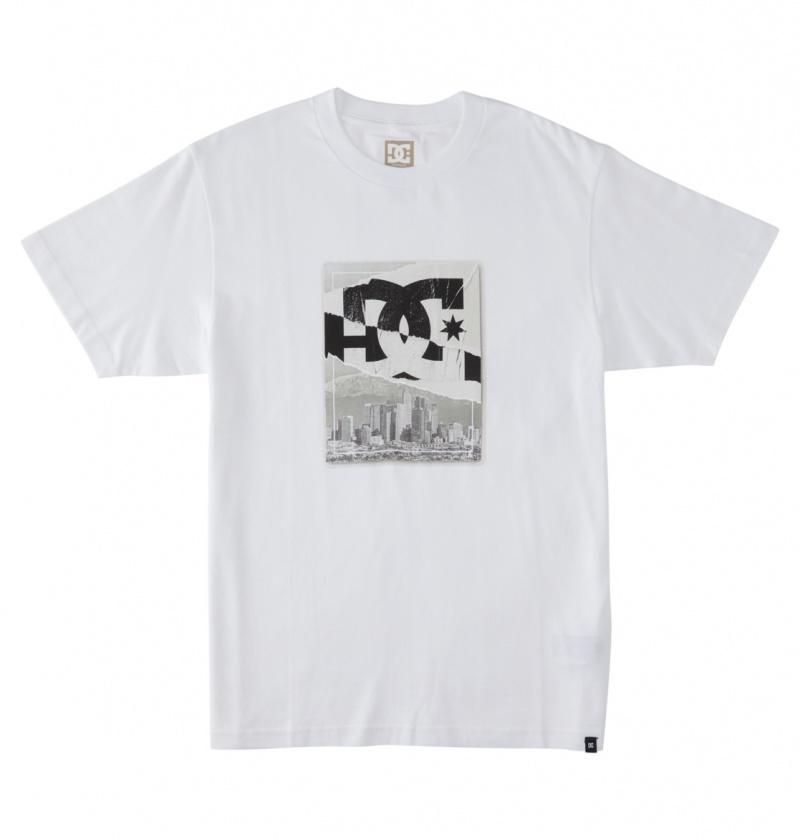 White DC Shoes Notice - T-Shirt | QSOIUE-761