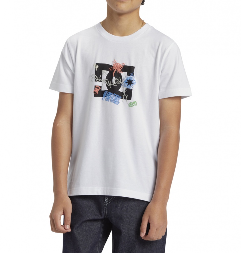 White DC Shoes Scribble - T-Shirt 8-16 | ALFTHD-921