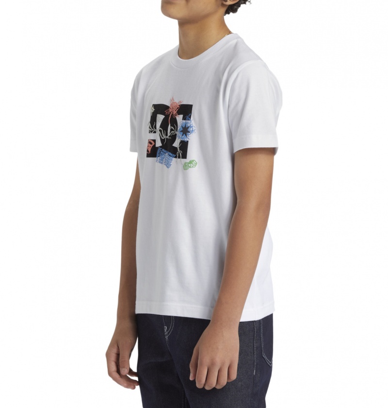 White DC Shoes Scribble - T-Shirt 8-16 | ALFTHD-921