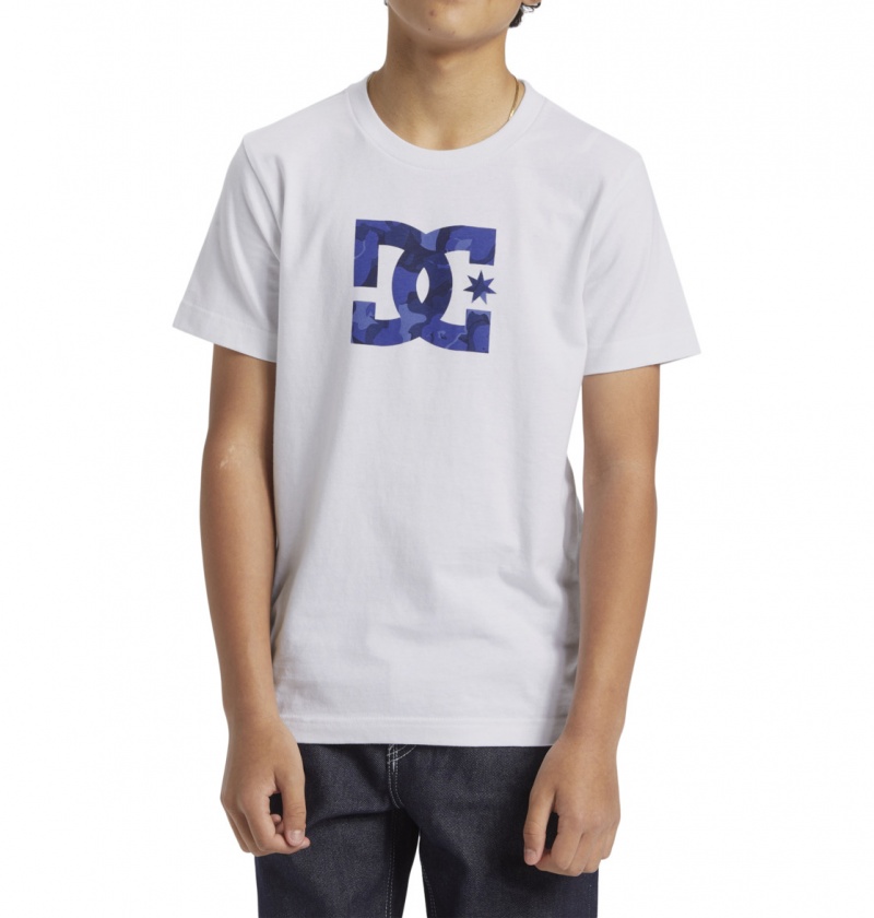 White / Abstract Camo DC Shoes DC Star - T-Shirt 8-16 | RQJYMD-908