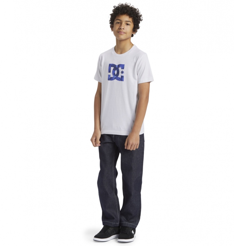 White / Abstract Camo DC Shoes DC Star - T-Shirt 8-16 | RQJYMD-908