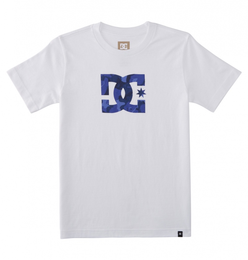 White / Abstract Camo DC Shoes DC Star - T-Shirt 8-16 | RQJYMD-908