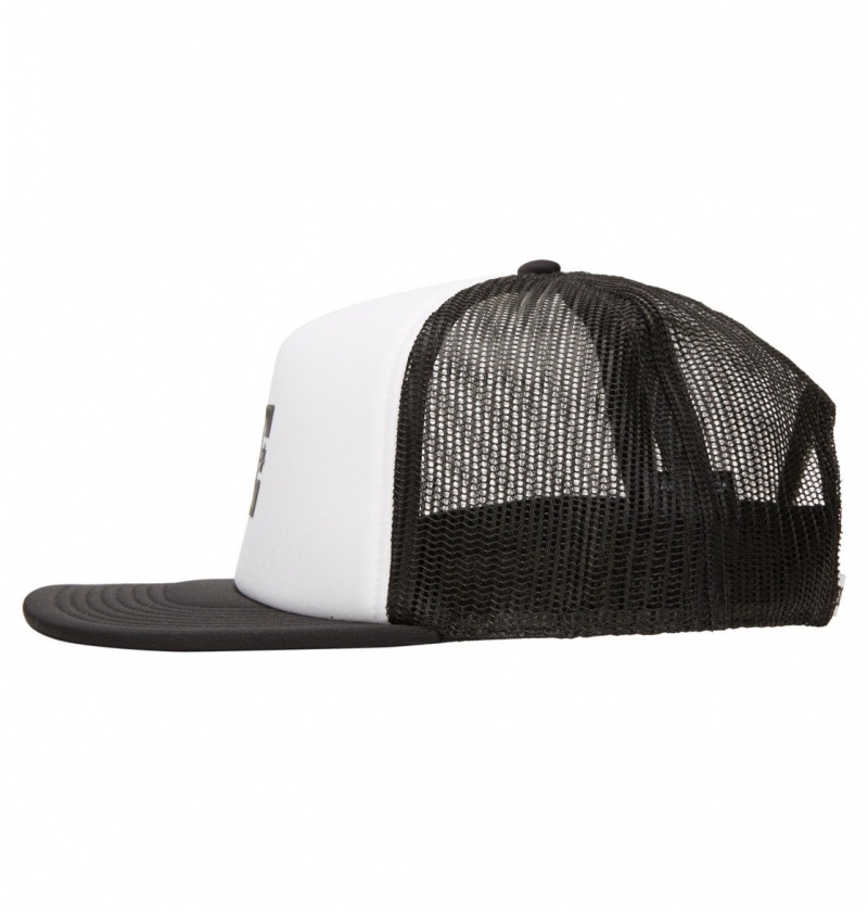 White / Black DC Shoes Gas Station - Trucker Cap | GKIXVO-924