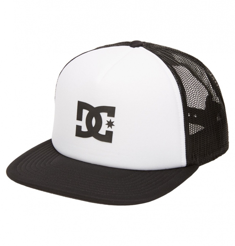 White / Black DC Shoes Gas Station - Trucker Cap | GKIXVO-924