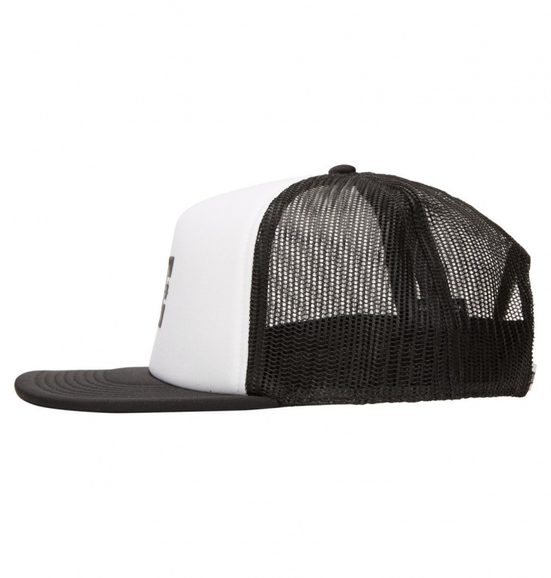 White / Black DC Shoes Gas Station - Trucker Cap 8-16 | AGOWZS-816