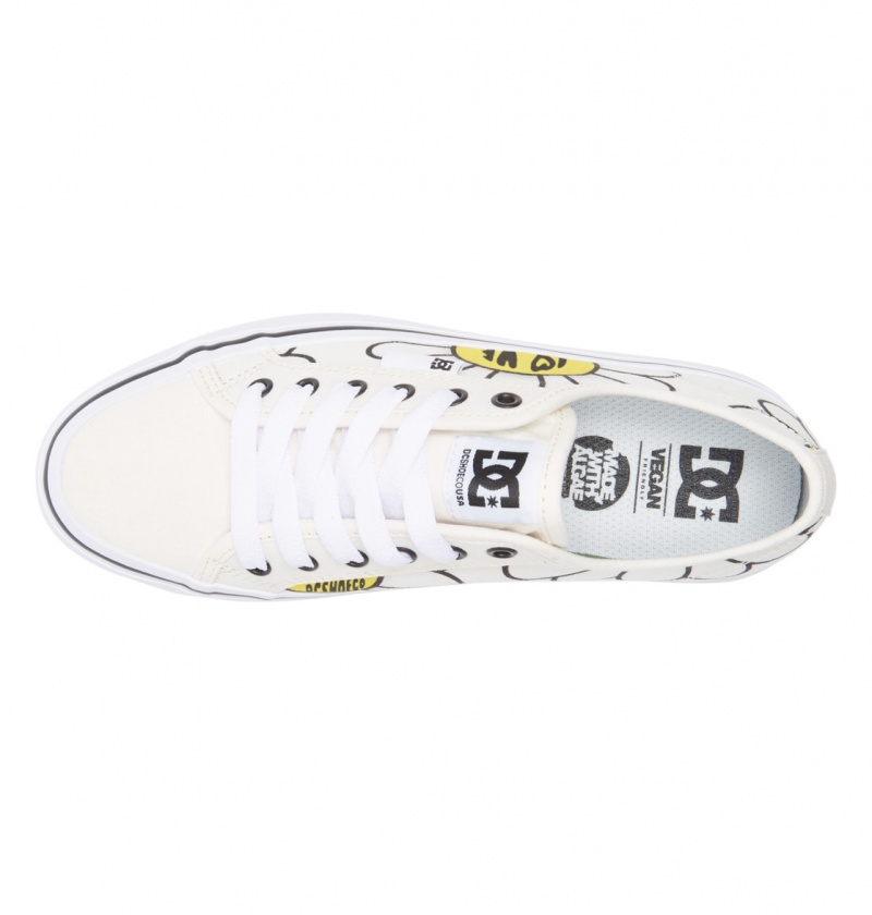 White / Black / Flower DC Shoes Manual Platform - Flatform Shoes | WZCTQJ-765