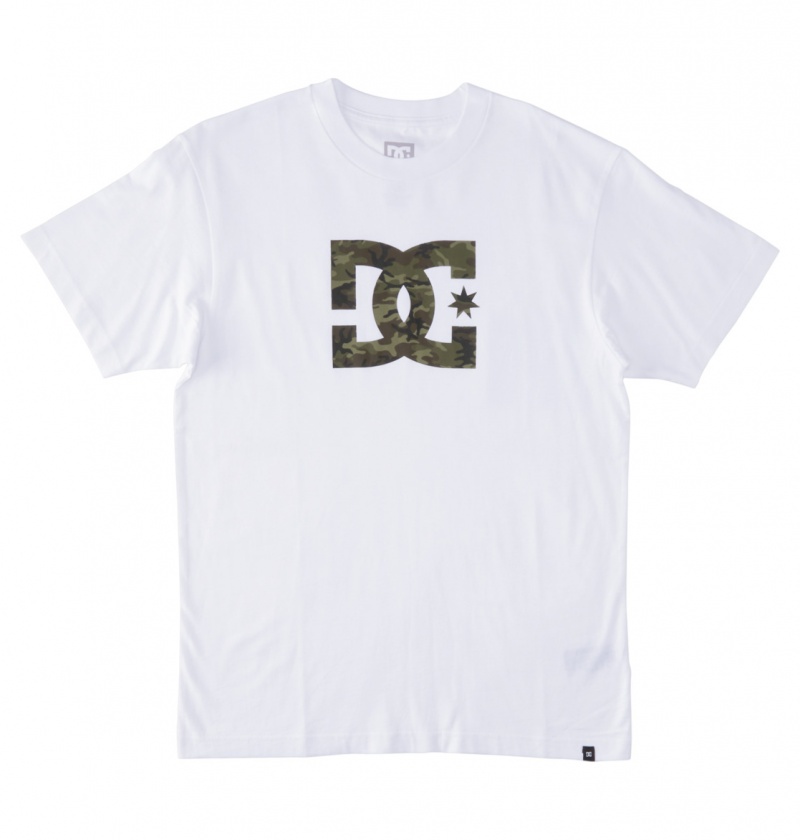 White / Camo DC Shoes DC Star Fill - Short Sleeve T-Shirt | WAMZXF-605