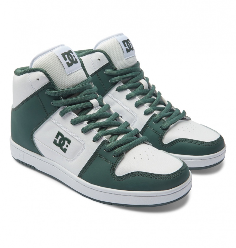 White / Dark Olive DC Shoes Manteca 4 Hi - High-Top Shoes | QGBRCY-069