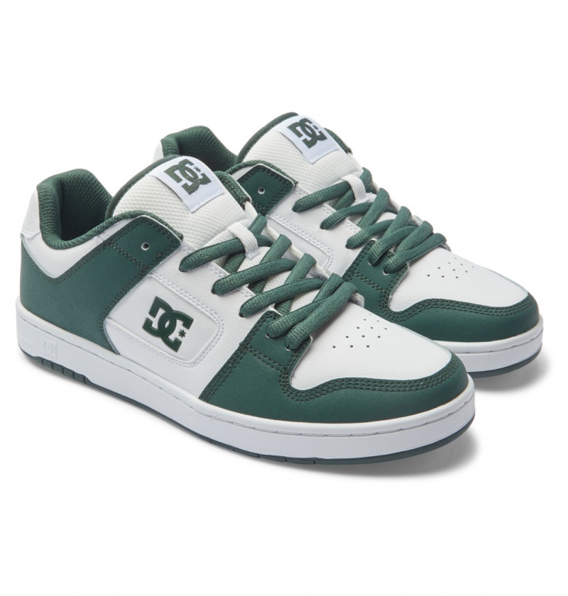 White / Dark Olive DC Shoes Manteca - Leather Shoes | ZQCKAX-249