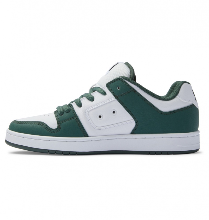 White / Dark Olive DC Shoes Manteca - Leather Shoes | ZQCKAX-249