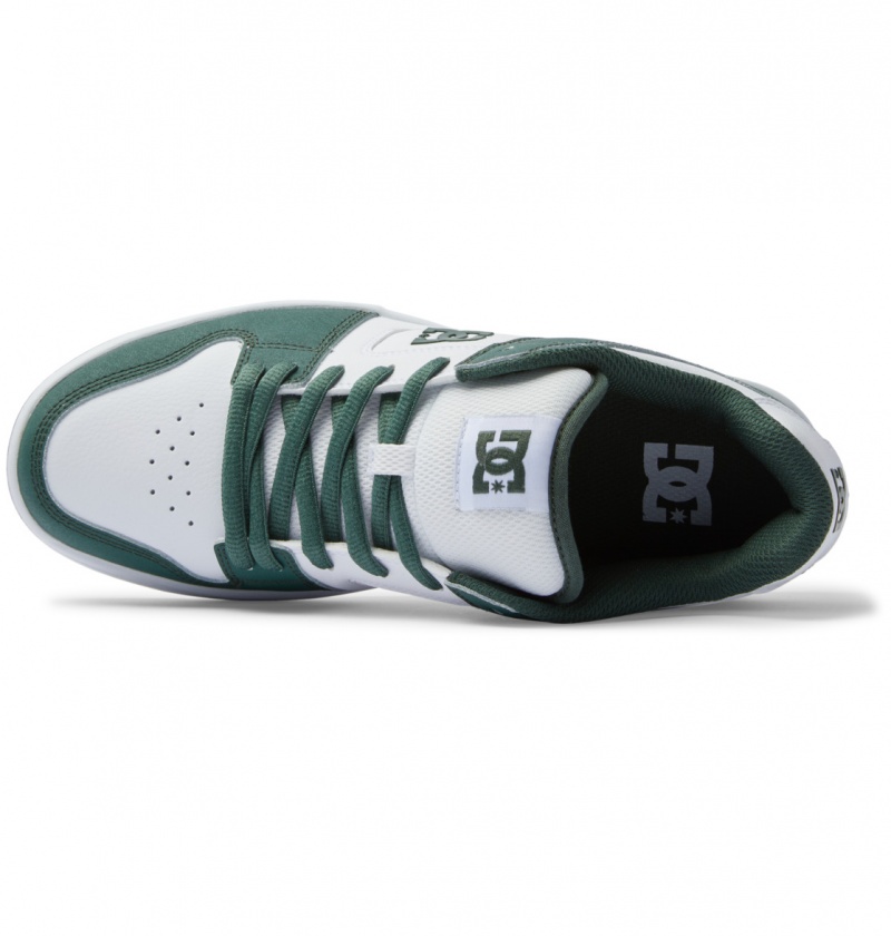 White / Dark Olive DC Shoes Manteca - Leather Shoes | ZQCKAX-249