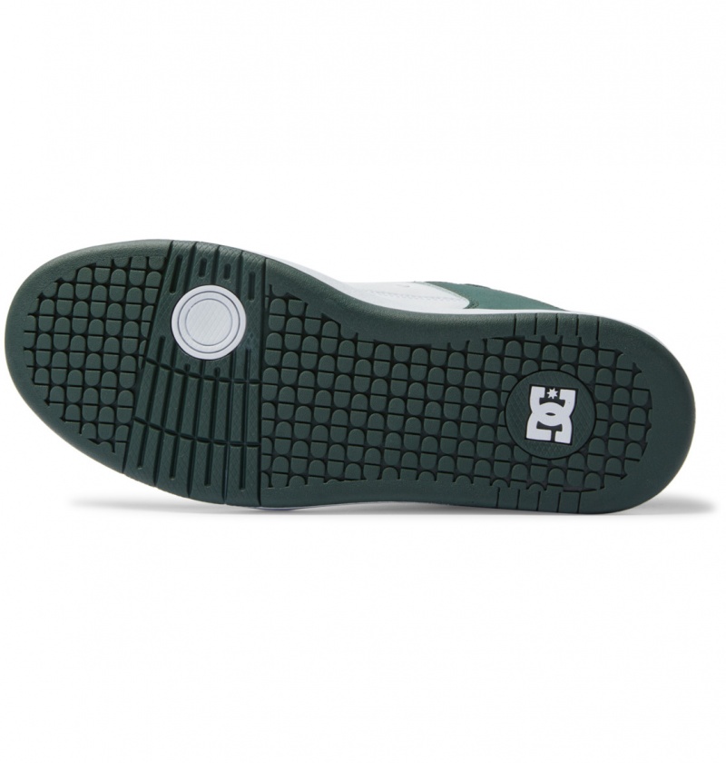 White / Dark Olive DC Shoes Manteca - Leather Shoes | ZQCKAX-249