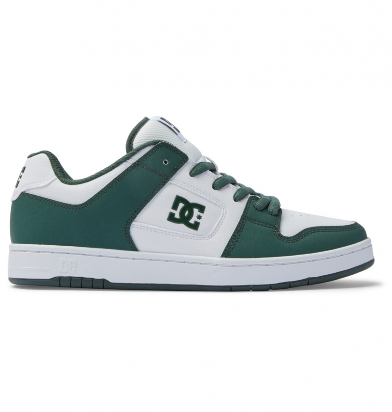 White / Dark Olive DC Shoes Manteca - Leather Shoes | ZQCKAX-249