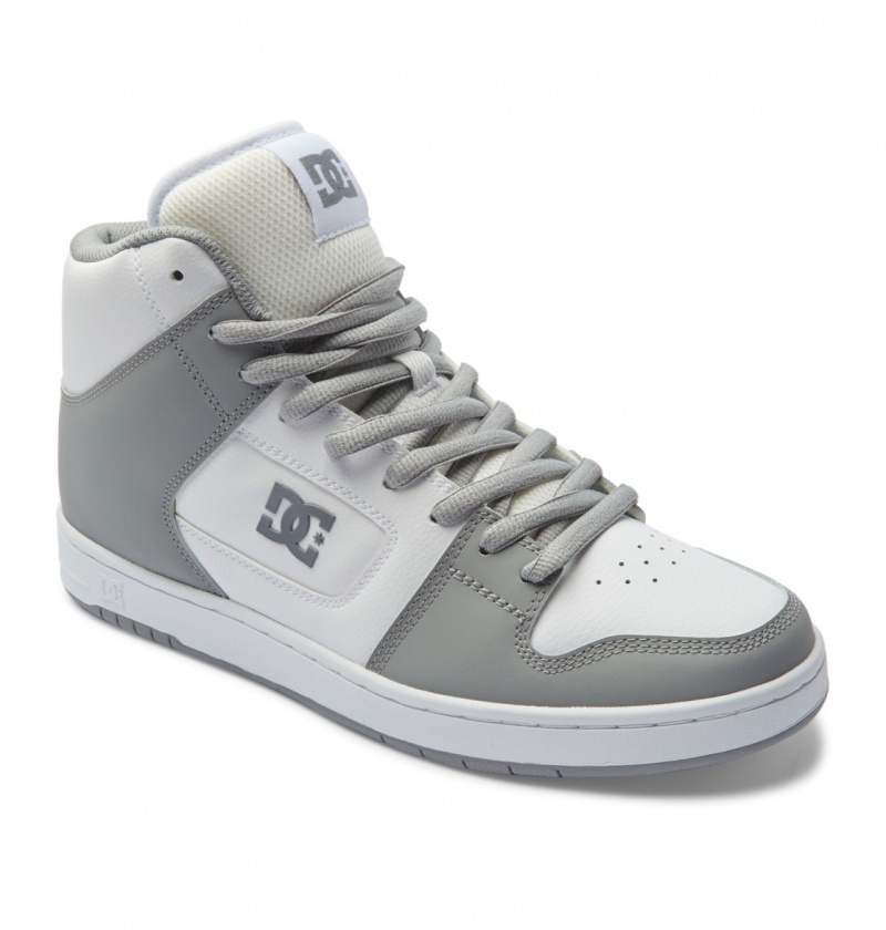 White / Grey DC Shoes Manteca 4 Hi - High-Top Shoes | RHJUBP-374