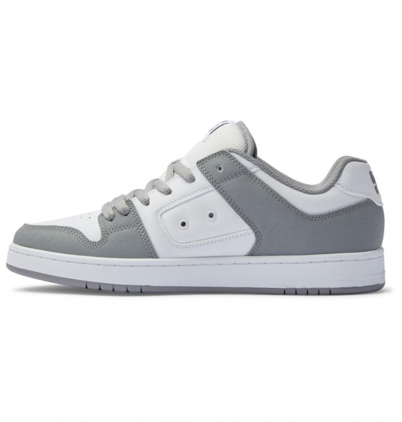 White / Grey DC Shoes Manteca - Leather Shoes | XVZIHL-051