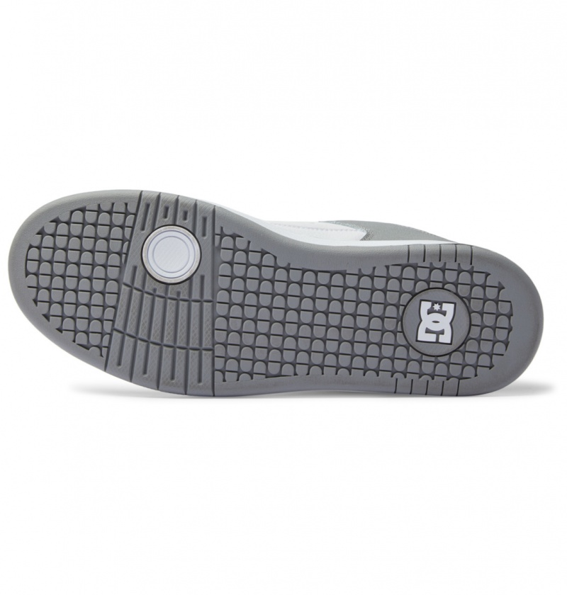 White / Grey DC Shoes Manteca - Leather Shoes | XVZIHL-051