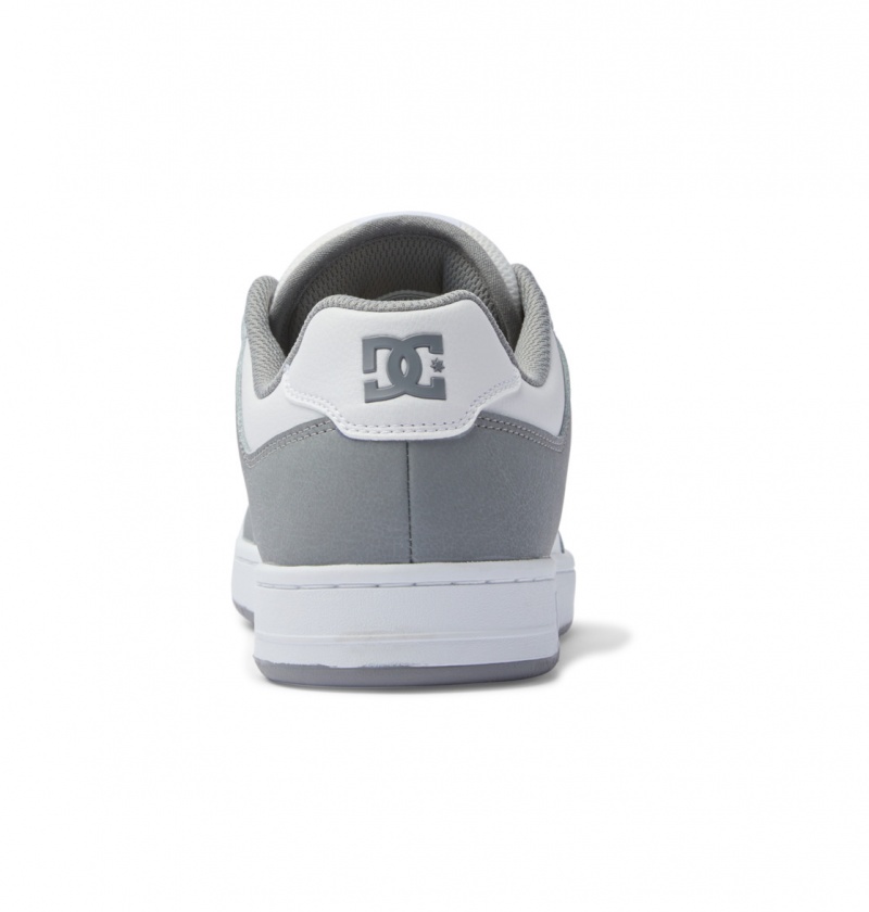 White / Grey DC Shoes Manteca - Leather Shoes | XVZIHL-051