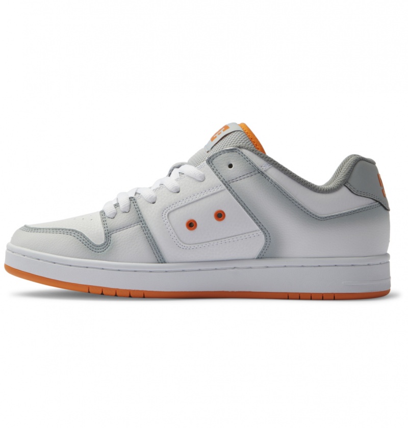 White / Grey / Orange DC Shoes Manteca SE - Leather Shoes | LYAWES-026