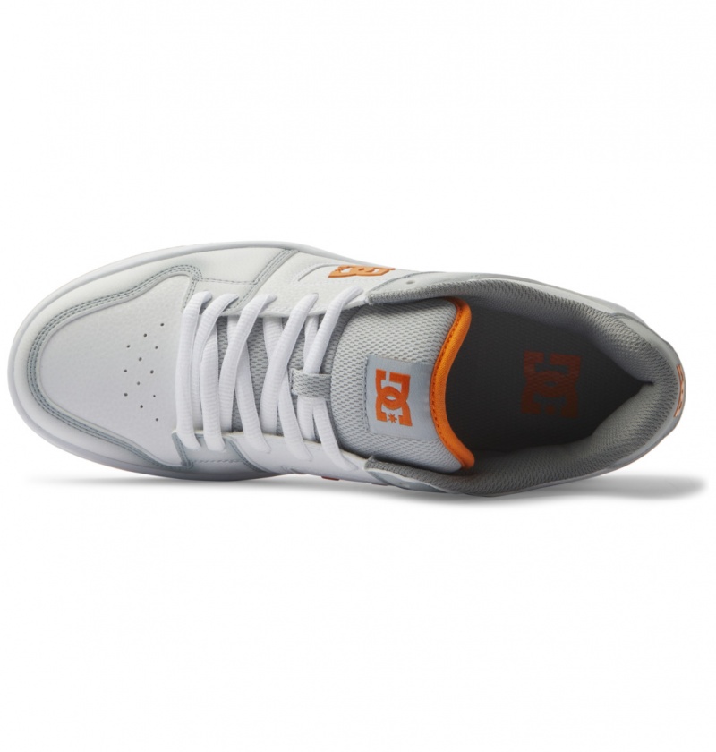 White / Grey / Orange DC Shoes Manteca SE - Leather Shoes | LYAWES-026