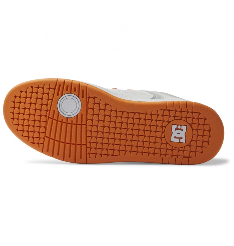 White / Grey / Orange DC Shoes Manteca SE - Leather Shoes | LYAWES-026