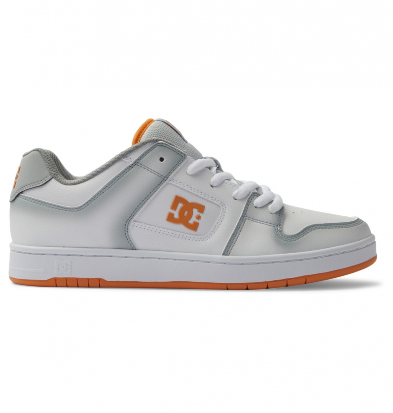 White / Grey / Orange DC Shoes Manteca SE - Leather Shoes | LYAWES-026