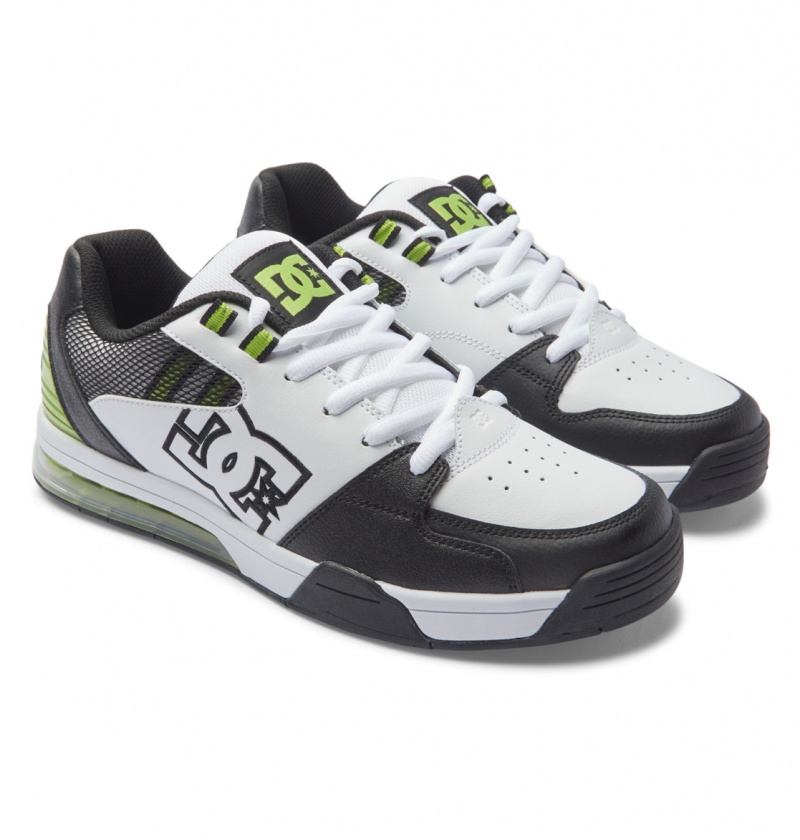 White / Lime DC Shoes Versatile - Skate Shoes | MVZCQH-426