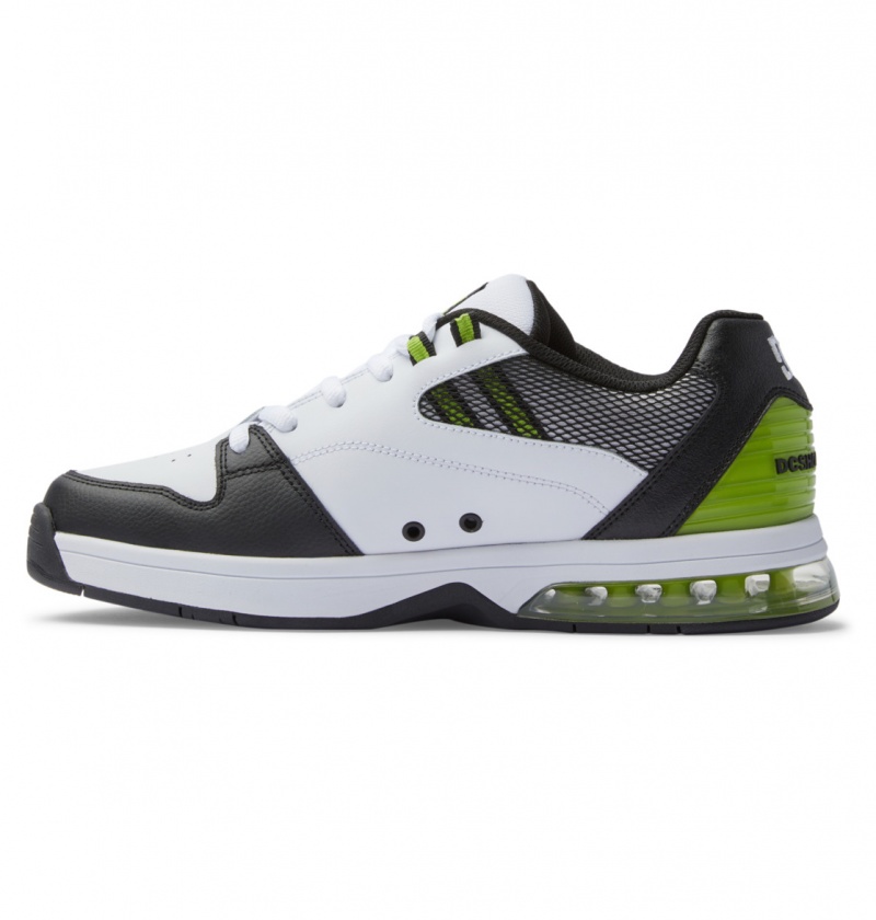 White / Lime DC Shoes Versatile - Skate Shoes | MVZCQH-426