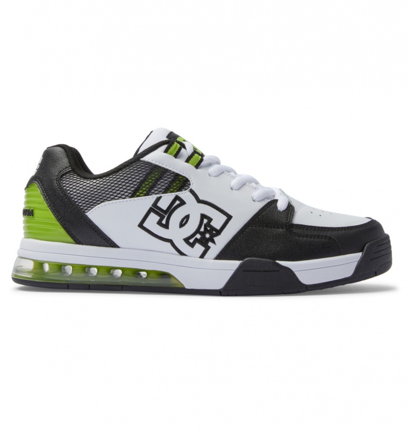 White / Lime DC Shoes Versatile - Skate Shoes | MVZCQH-426