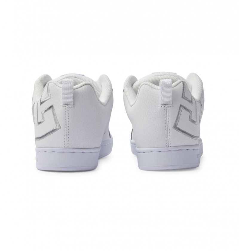 White / M Silver DC Shoes Court Graffik - Shoes | UFQISD-156