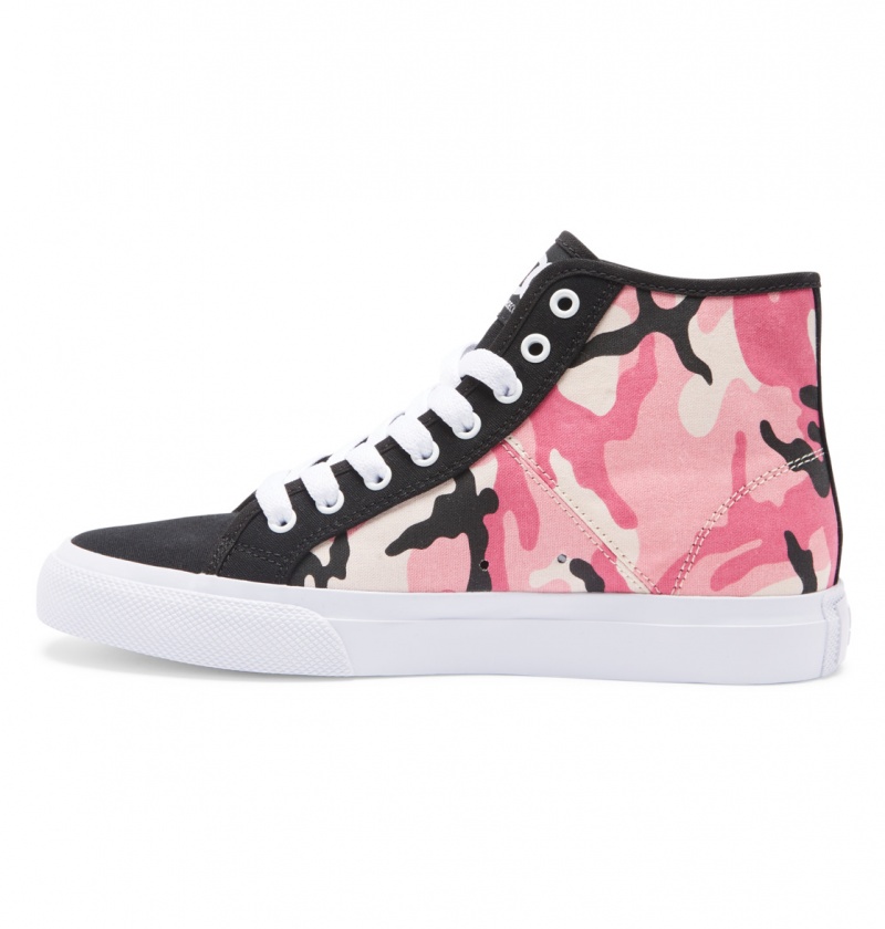 White / Pink Camo DC Shoes Manual - High-Top Shoes | BDRQKV-175