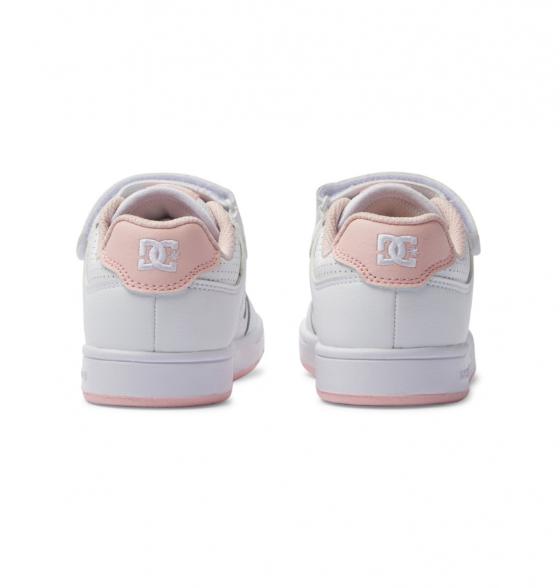 White / Pink DC Shoes Manteca 4 V - Leather Shoes | WQXENO-197