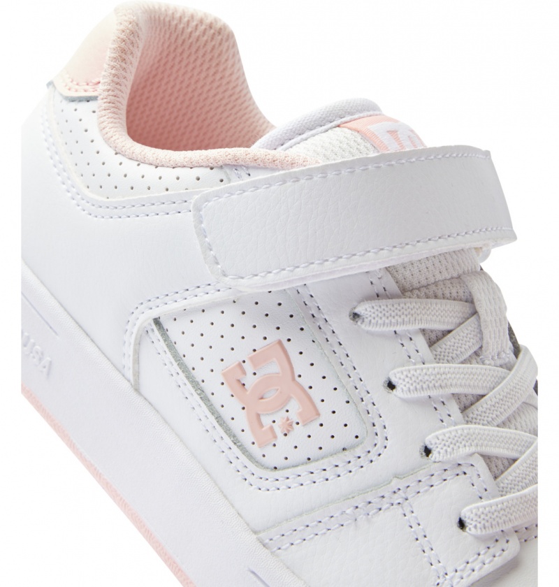 White / Pink DC Shoes Manteca 4 V - Leather Shoes | WQXENO-197